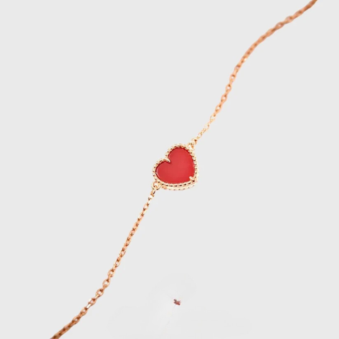 סט שרשרת לב +צמיד - כסף טהור 925