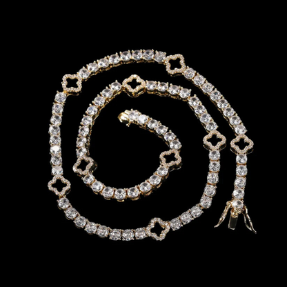 שרשרת טניס תלתן - זהב 18 קראט