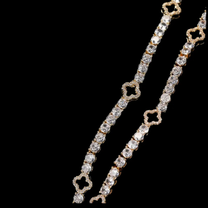 שרשרת טניס תלתן - זהב 18 קראט