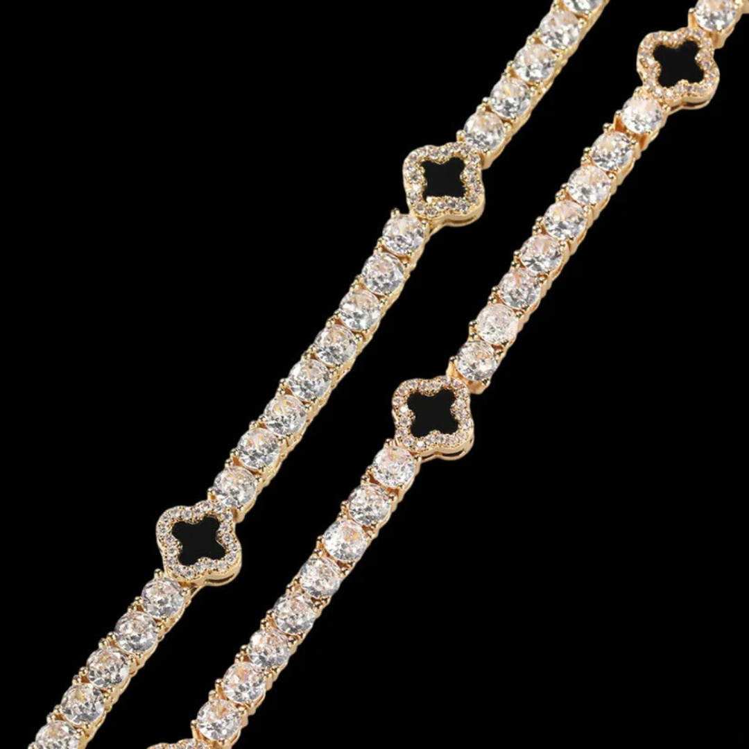 שרשרת טניס תלתן - זהב 18 קראט