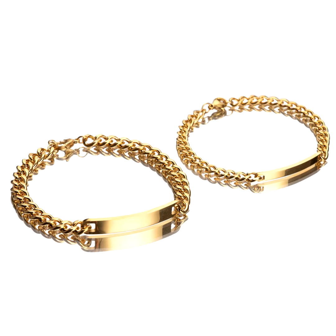 סט צמידים חקוקים עם הורד הנצחי