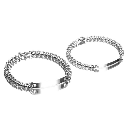 סט צמידים חקוקים עם הורד הנצחי